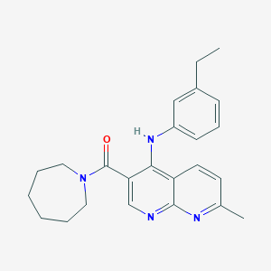 Azepan-1-yl(4-((3-ethylphenyl)amino)-7-methyl-1,8-naphthyridin-3-yl)methanone