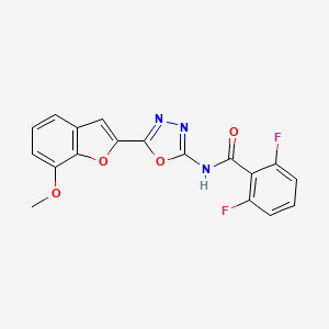 2,6-difluoro-N-(5-(7-methoxybenzofuran-2-yl)-1,3,4-oxadiazol-2-yl)benzamide