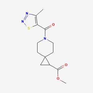 molecular formula C13H17N3O3S B2369064 Methyl 6-(4-methyl-1,2,3-thiadiazole-5-carbonyl)-6-azaspiro[2.5]octane-1-carboxylate CAS No. 2034551-87-4
