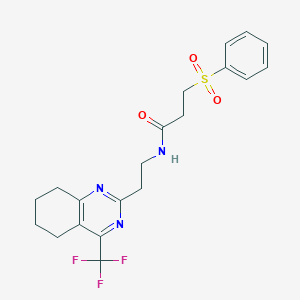 3-(phenylsulfonyl)-N-(2-(4-(trifluoromethyl)-5,6,7,8-tetrahydroquinazolin-2-yl)ethyl)propanamide