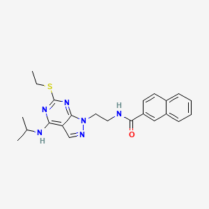 N-(2-(6-(ethylthio)-4-(isopropylamino)-1H-pyrazolo[3,4-d]pyrimidin-1-yl)ethyl)-2-naphthamide