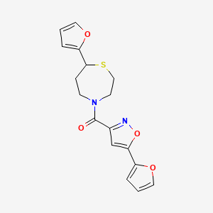 (7-(Furan-2-yl)-1,4-thiazepan-4-yl)(5-(furan-2-yl)isoxazol-3-yl)methanone