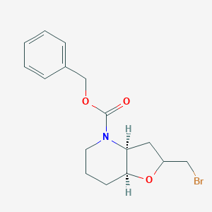 molecular formula C16H20BrNO3 B023691 (3aS*,7aS*)-Benzyl 2-(bromomethyl)hexahydrofuro[3,2-b]pyridine-4(2H)-carboxylate CAS No. 244056-98-2