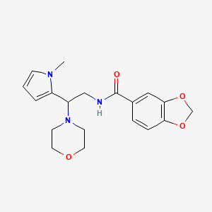 molecular formula C19H23N3O4 B2369132 N-(2-(1-methyl-1H-pyrrol-2-yl)-2-morpholinoethyl)benzo[d][1,3]dioxole-5-carboxamide CAS No. 1049408-52-7