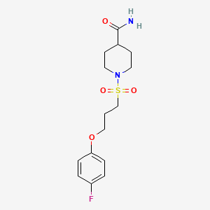 1-((3-(4-Fluorophenoxy)propyl)sulfonyl)piperidine-4-carboxamide