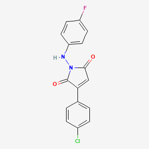 molecular formula C16H10ClFN2O2 B2369139 3-(4-chlorophenyl)-1-(4-fluoroanilino)-1H-pyrrole-2,5-dione CAS No. 271254-37-6