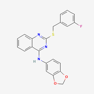 N-(benzo[d][1,3]dioxol-5-yl)-2-((3-fluorobenzyl)thio)quinazolin-4-amine