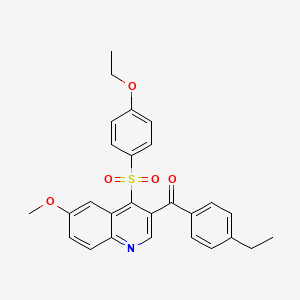 (4-((4-Ethoxyphenyl)sulfonyl)-6-methoxyquinolin-3-yl)(4-ethylphenyl)methanone