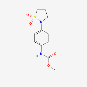 molecular formula C12H16N2O4S B2369157 Ethyl (4-(1,1-dioxidoisothiazolidin-2-yl)phenyl)carbamate CAS No. 941974-69-2