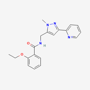 2-Ethoxy-N-[(2-methyl-5-pyridin-2-ylpyrazol-3-yl)methyl]benzamide