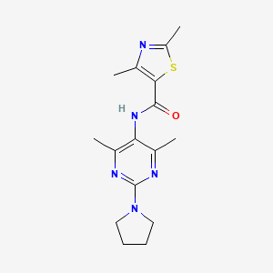N-(4,6-dimethyl-2-(pyrrolidin-1-yl)pyrimidin-5-yl)-2,4-dimethylthiazole-5-carboxamide