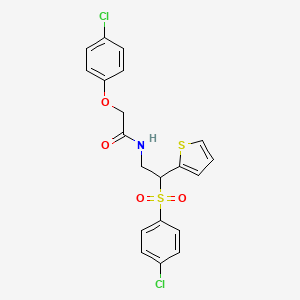 2-(4-chlorophenoxy)-N-(2-((4-chlorophenyl)sulfonyl)-2-(thiophen-2-yl)ethyl)acetamide