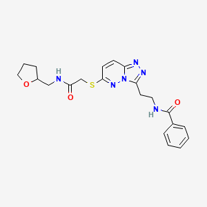 N-(2-(6-((2-oxo-2-(((tetrahydrofuran-2-yl)methyl)amino)ethyl)thio)-[1,2,4]triazolo[4,3-b]pyridazin-3-yl)ethyl)benzamide