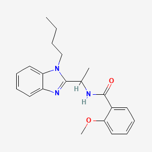 molecular formula C21H25N3O2 B2369178 N-[1-(1-butylbenzimidazol-2-yl)ethyl]-2-methoxybenzamide CAS No. 850921-45-8