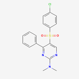 N-{5-[(4-chlorophenyl)sulfonyl]-4-phenyl-2-pyrimidinyl}-N,N-dimethylamine