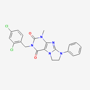 B2369185 2-[(2,4-Dichlorophenyl)methyl]-4-methyl-6-phenyl-7,8-dihydropurino[7,8-a]imidazole-1,3-dione CAS No. 893995-48-7