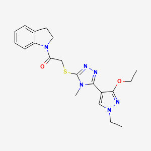 2-((5-(3-ethoxy-1-ethyl-1H-pyrazol-4-yl)-4-methyl-4H-1,2,4-triazol-3-yl)thio)-1-(indolin-1-yl)ethanone
