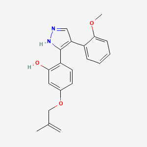 molecular formula C20H20N2O3 B2369199 2-[4-(2-methoxyphenyl)-1H-pyrazol-3-yl]-5-[(2-methylprop-2-en-1-yl)oxy]phenol CAS No. 907985-48-2