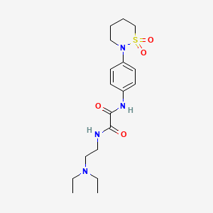 molecular formula C18H28N4O4S B2369201 N1-(2-(diethylamino)ethyl)-N2-(4-(1,1-dioxido-1,2-thiazinan-2-yl)phenyl)oxalamide CAS No. 899980-02-0