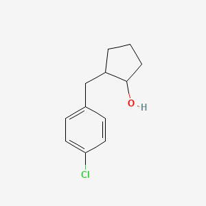 molecular formula C12H15ClO B2369208 2-[(4-Chlorophenyl)methyl]cyclopentan-1-ol CAS No. 1249914-12-2