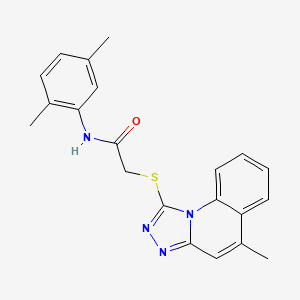 molecular formula C21H20N4OS B2369209 N-(2,5-dimethylphenyl)-2-((5-methyl-[1,2,4]triazolo[4,3-a]quinolin-1-yl)thio)acetamide CAS No. 300557-83-9