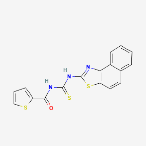 molecular formula C17H11N3OS3 B2369213 N-(naphtho[1,2-d]thiazol-2-ylcarbamothioyl)thiophene-2-carboxamide CAS No. 477309-61-8