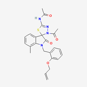 molecular formula C24H24N4O4S B2369219 N-(3'-acetyl-1-(2-(allyloxy)benzyl)-7-methyl-2-oxo-3'H-spiro[indoline-3,2'-[1,3,4]thiadiazol]-5'-yl)acetamide CAS No. 919212-62-7