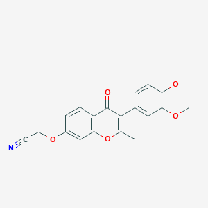 molecular formula C20H17NO5 B2369221 2-((3-(3,4-dimethoxyphenyl)-2-methyl-4-oxo-4H-chromen-7-yl)oxy)acetonitrile CAS No. 610764-18-6