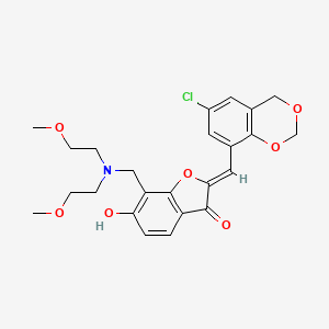 molecular formula C24H26ClNO7 B2369227 (Z)-7-((bis(2-methoxyethyl)amino)methyl)-2-((6-chloro-4H-benzo[d][1,3]dioxin-8-yl)methylene)-6-hydroxybenzofuran-3(2H)-one CAS No. 929434-16-2