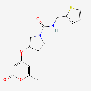 3-((6-methyl-2-oxo-2H-pyran-4-yl)oxy)-N-(thiophen-2-ylmethyl)pyrrolidine-1-carboxamide