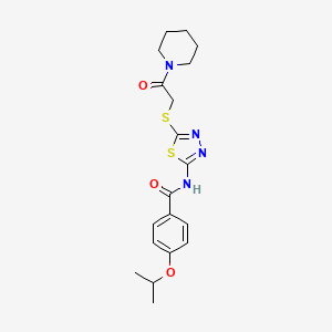 4-isopropoxy-N-(5-((2-oxo-2-(piperidin-1-yl)ethyl)thio)-1,3,4-thiadiazol-2-yl)benzamide