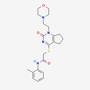 2-((1-(2-morpholinoethyl)-2-oxo-2,5,6,7-tetrahydro-1H-cyclopenta[d]pyrimidin-4-yl)thio)-N-(o-tolyl)acetamide