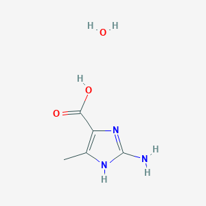molecular formula C5H9N3O3 B2369255 2-Amino-4-methyl-1H-imidazole-5-carboxylic acid hydrate CAS No. 2089257-22-5