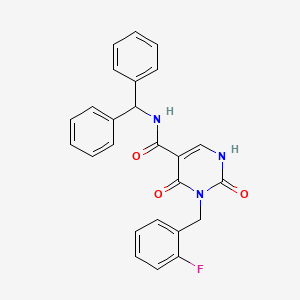 N-benzhydryl-3-(2-fluorobenzyl)-2,4-dioxo-1,2,3,4-tetrahydropyrimidine-5-carboxamide