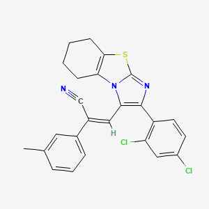 (Z)-3-[2-(2,4-dichlorophenyl)-5,6,7,8-tetrahydroimidazo[2,1-b][1,3]benzothiazol-1-yl]-2-(3-methylphenyl)prop-2-enenitrile