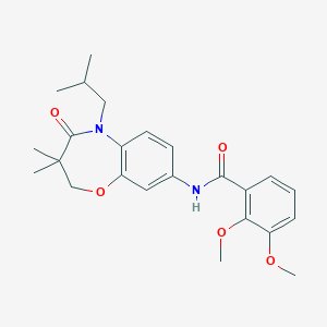 molecular formula C24H30N2O5 B2369274 N-(5-isobutyl-3,3-dimethyl-4-oxo-2,3,4,5-tetrahydrobenzo[b][1,4]oxazepin-8-yl)-2,3-dimethoxybenzamide CAS No. 921809-88-3