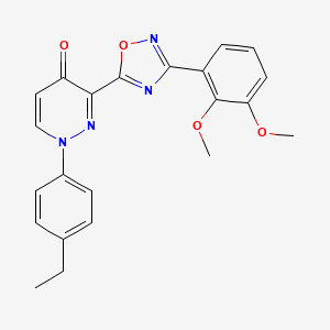 molecular formula C22H20N4O4 B2369313 3-[3-(2,3-dimethoxyphenyl)-1,2,4-oxadiazol-5-yl]-1-(4-ethylphenyl)-1,4-dihydropyridazin-4-one CAS No. 1251703-15-7