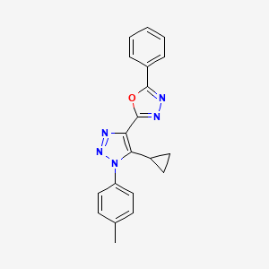 molecular formula C20H17N5O B2369324 2-(5-cyclopropyl-1-(p-tolyl)-1H-1,2,3-triazol-4-yl)-5-phenyl-1,3,4-oxadiazole CAS No. 954792-78-0