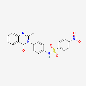 molecular formula C21H16N4O5S B2369358 N-(4-(2-methyl-4-oxoquinazolin-3(4H)-yl)phenyl)-4-nitrobenzenesulfonamide CAS No. 898421-26-6