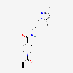 B2369363 N-[3-(3,5-Dimethylpyrazol-1-yl)propyl]-1-prop-2-enoylpiperidine-4-carboxamide CAS No. 2361687-51-4