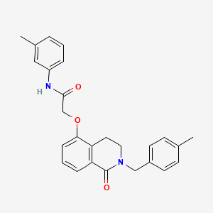molecular formula C26H26N2O3 B2369377 N-(3-methylphenyl)-2-({2-[(4-methylphenyl)methyl]-1-oxo-1,2,3,4-tetrahydroisoquinolin-5-yl}oxy)acetamide CAS No. 850906-25-1