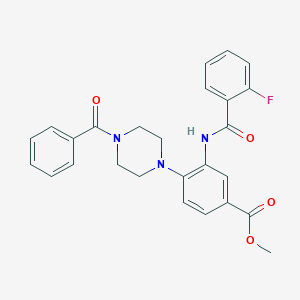 molecular formula C26H24FN3O4 B236939 Methyl 4-(4-benzoyl-1-piperazinyl)-3-[(2-fluorobenzoyl)amino]benzoate 