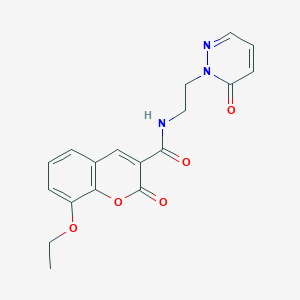molecular formula C18H17N3O5 B2369395 8-ethoxy-2-oxo-N-(2-(6-oxopyridazin-1(6H)-yl)ethyl)-2H-chromene-3-carboxamide CAS No. 1021206-14-3