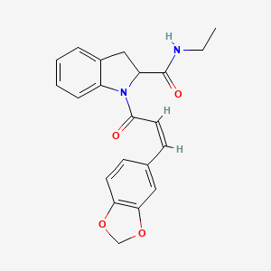 (Z)-1-(3-(benzo[d][1,3]dioxol-5-yl)acryloyl)-N-ethylindoline-2-carboxamide