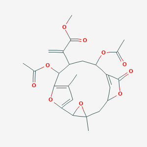 Methyl 2-(10,13-diacetyloxy-4,15-dimethyl-8-oxo-3,7,17-trioxatetracyclo[12.2.1.16,9.02,4]octadeca-1(16),9(18),14-trien-12-yl)prop-2-enoate