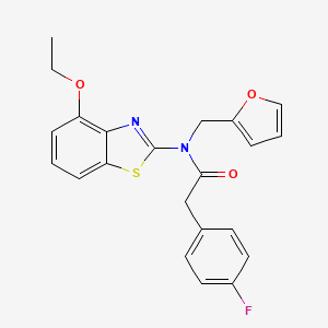 molecular formula C22H19FN2O3S B2369412 N-(4-ethoxybenzo[d]thiazol-2-yl)-2-(4-fluorophenyl)-N-(furan-2-ylmethyl)acetamide CAS No. 922388-60-1