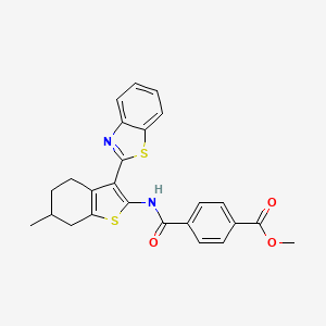 Methyl 4-((3-(benzo[d]thiazol-2-yl)-6-methyl-4,5,6,7-tetrahydrobenzo[b]thiophen-2-yl)carbamoyl)benzoate
