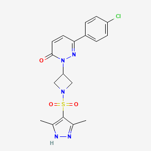 6-(4-Chlorophenyl)-2-[1-[(3,5-dimethyl-1H-pyrazol-4-yl)sulfonyl]azetidin-3-yl]pyridazin-3-one