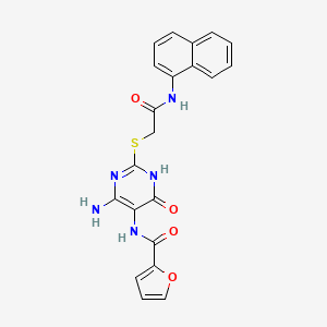 N-(4-amino-2-((2-(naphthalen-1-ylamino)-2-oxoethyl)thio)-6-oxo-1,6-dihydropyrimidin-5-yl)furan-2-carboxamide