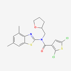 2,5-dichloro-N-(4,6-dimethylbenzo[d]thiazol-2-yl)-N-((tetrahydrofuran-2-yl)methyl)thiophene-3-carboxamide